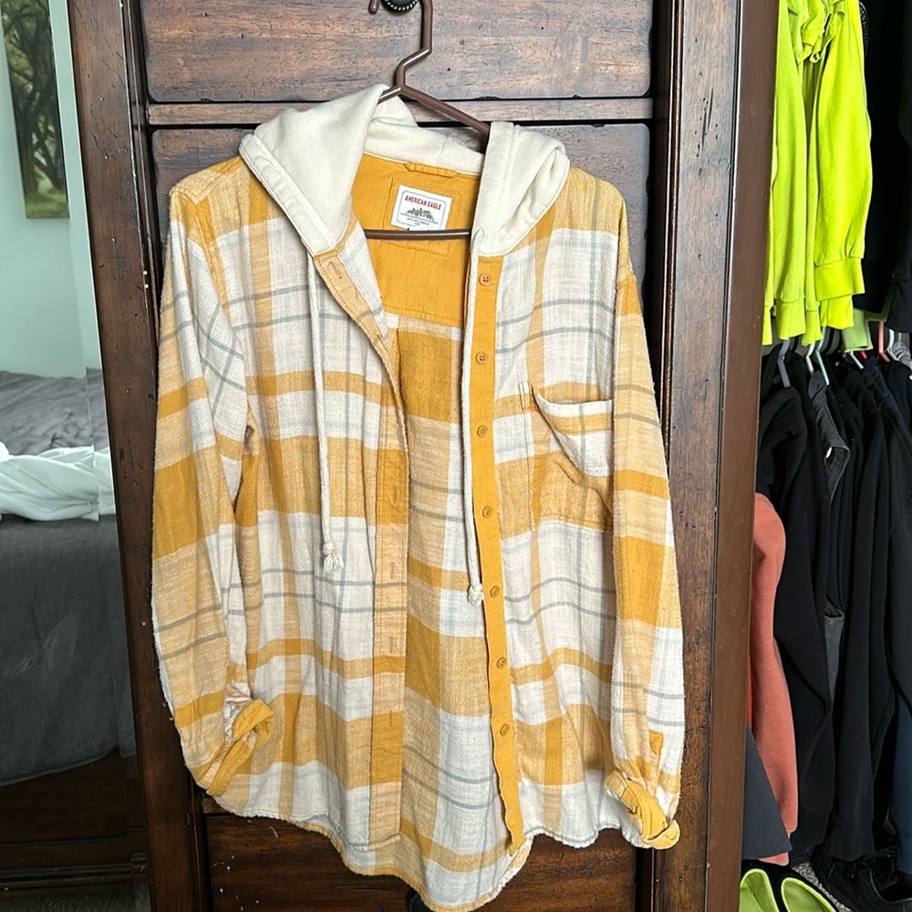 American eagle flannel with hoodie